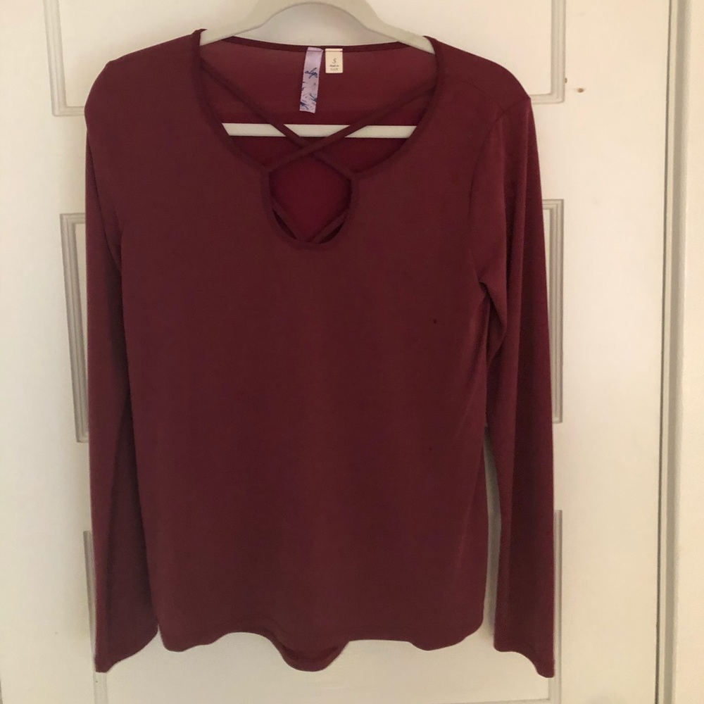 dark pink Long sleeve with cross chest